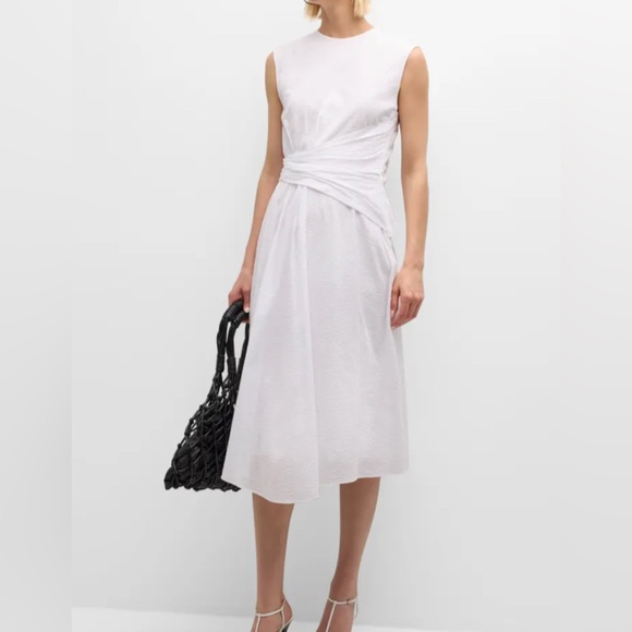 Frame Denim Dresses & Skirts - NWT $459 Frame Denim rushed sleeveless midi dress white sz L